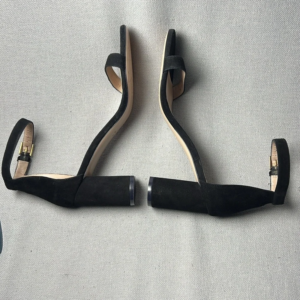 Stuart Weitzman women’s Lessnu Sandal black suede size 10 - Picture 4 of 9